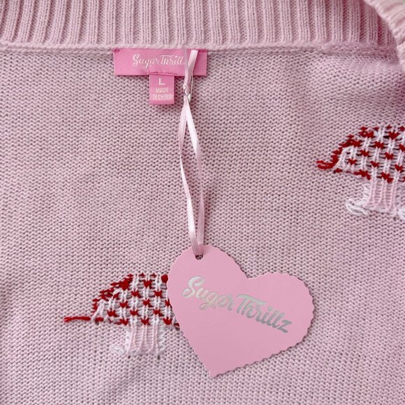 NWT light pink mushroom tank and cardigan matching set - Picture 4 of 4